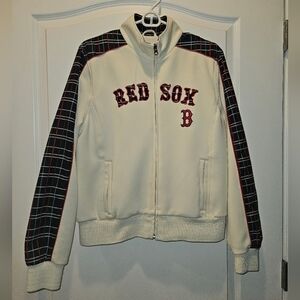 Vintage Red Sox Jacket G-III SPORT Genuine Merchandise Womens L Cream Red Blue